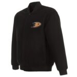 Anaheim Ducks Reversible Full Black Wool Varsity Jacket