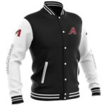 Arizona Diamondbacks Baseball Full Snap Wool Varsity Jacket Black