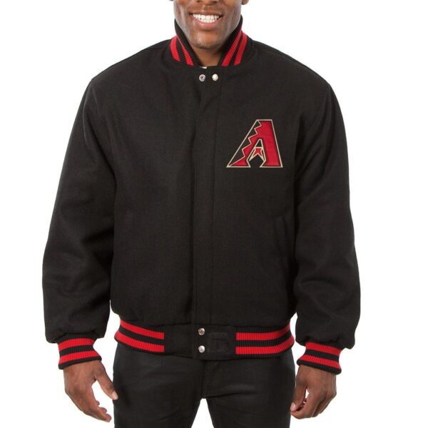 Arizona Diamondbacks Baseball Team Players Wool Varsity Jacket Black