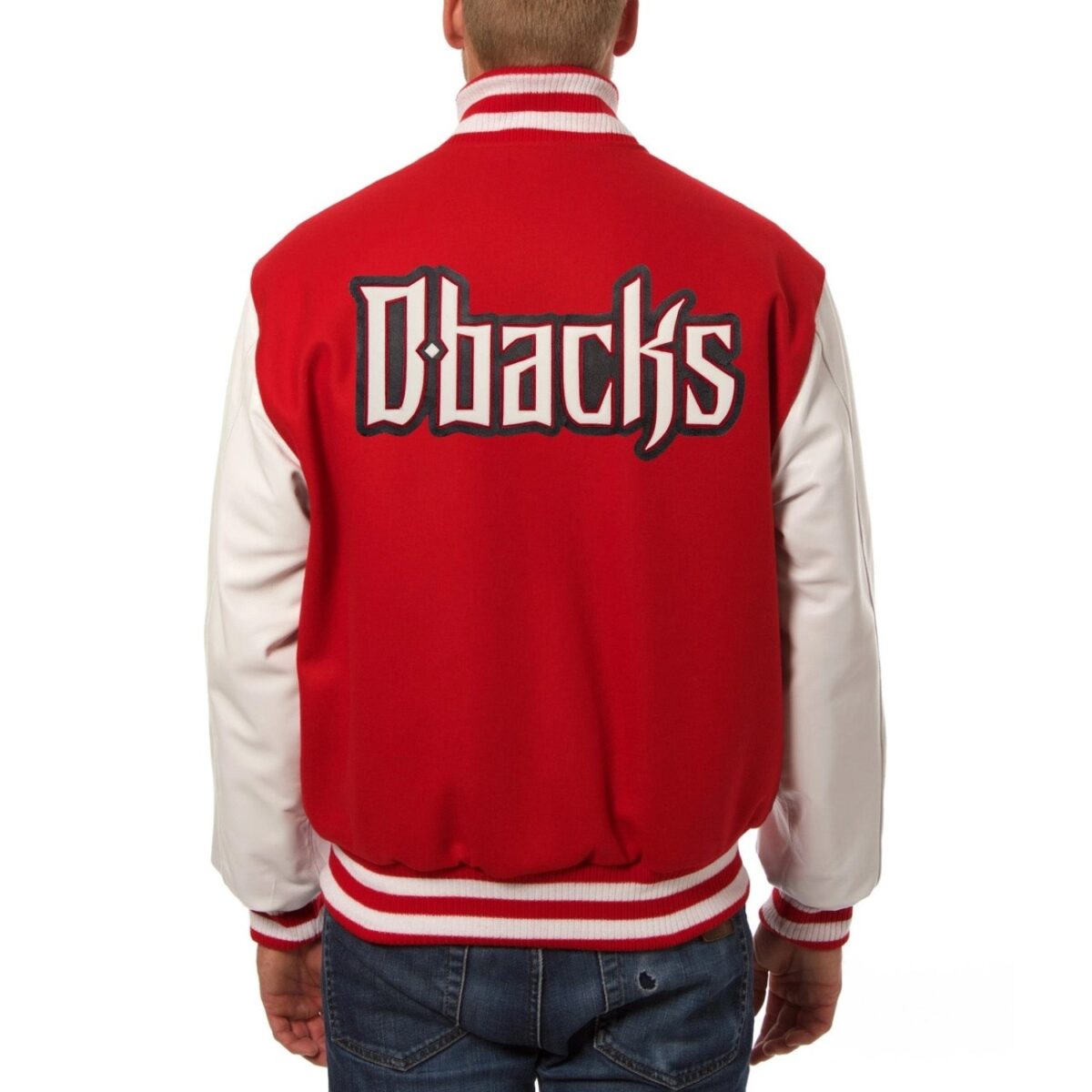 Arizona Diamondbacks Two Tone Wool and Leather Varsity Jacket