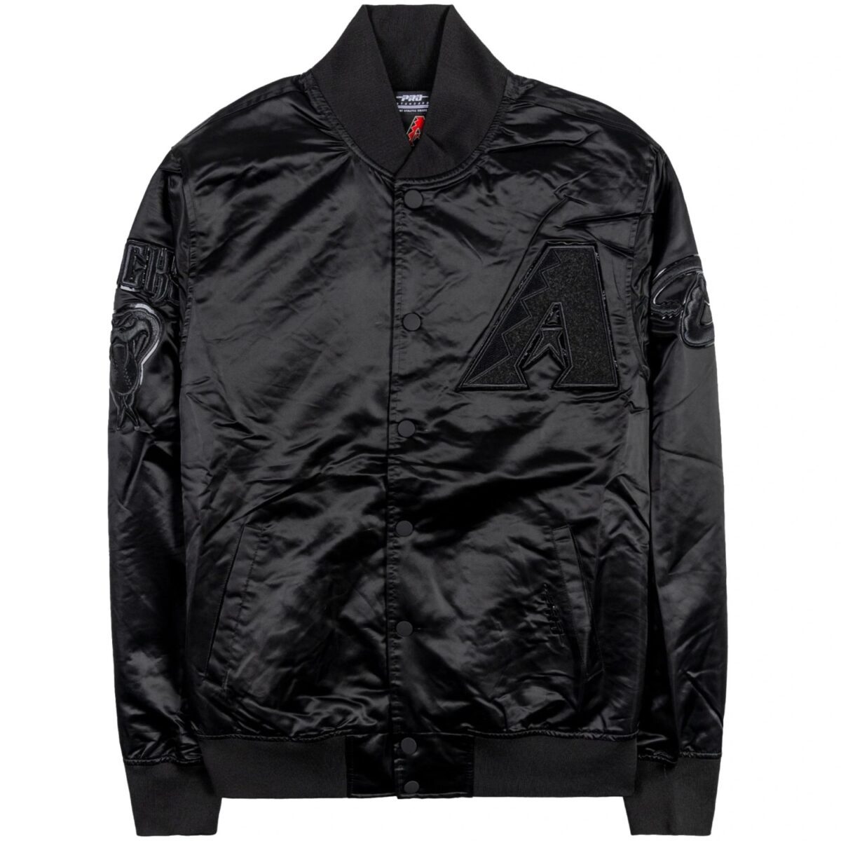 Arizona Diamondbacks Pro Standard Triple Black Satin Varsity Jacket