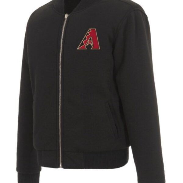 Arizona Diamondbacks Reversible Fleece Black Varsity Jacket