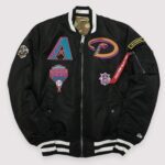 Arizona Diamondbacks Reversible Full Zip Bomber Varsity Jacket Black