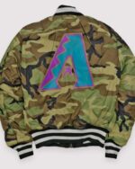 Arizona Diamondbacks Reversible Full Zip Bomber Varsity Jacket Black