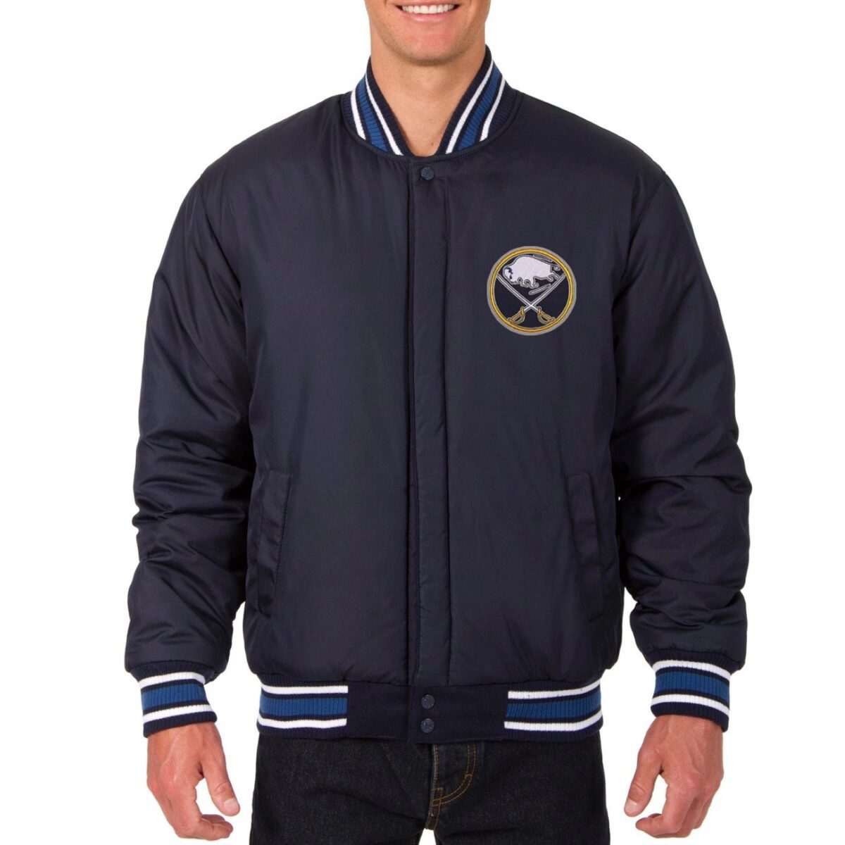 Buffalo Sabres Reversible Navy Wool Varsity Jacket