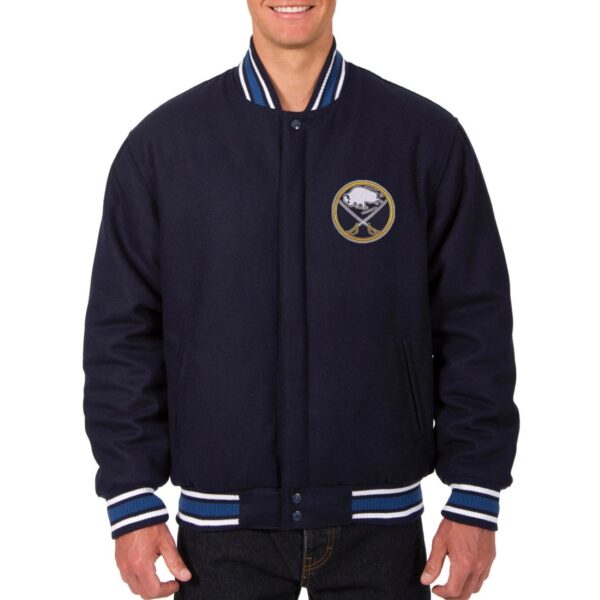 Buffalo Sabres Reversible Navy Wool Varsity Jacket