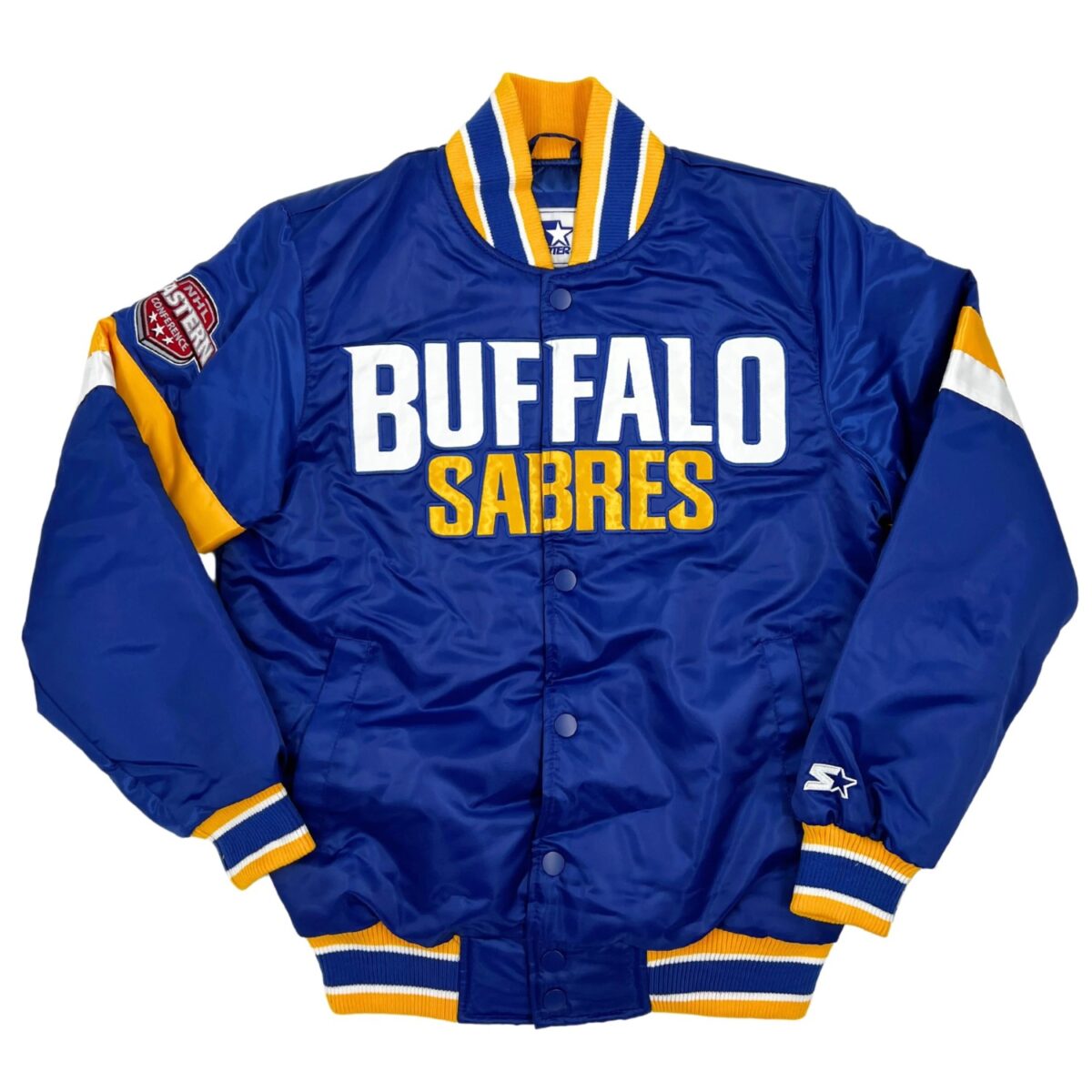 Buffalo Sabres Starter Full-Snap Satin Varsity Royal Jacket