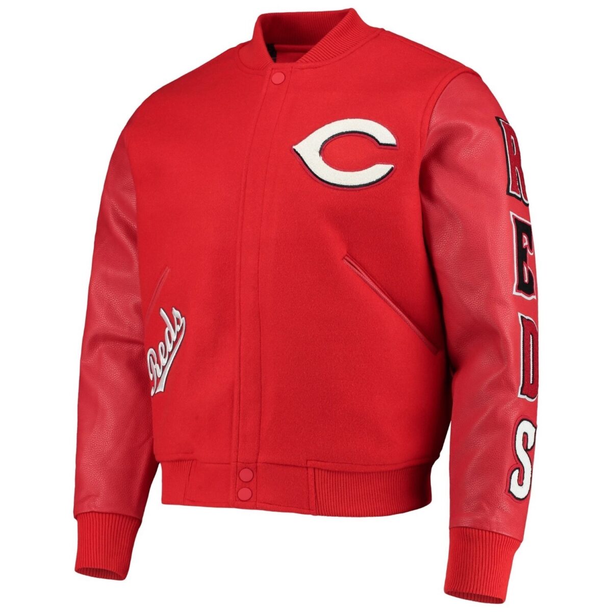 Cincinnati Reds Pro Standard Red Wool & Leather Varsity Jacket