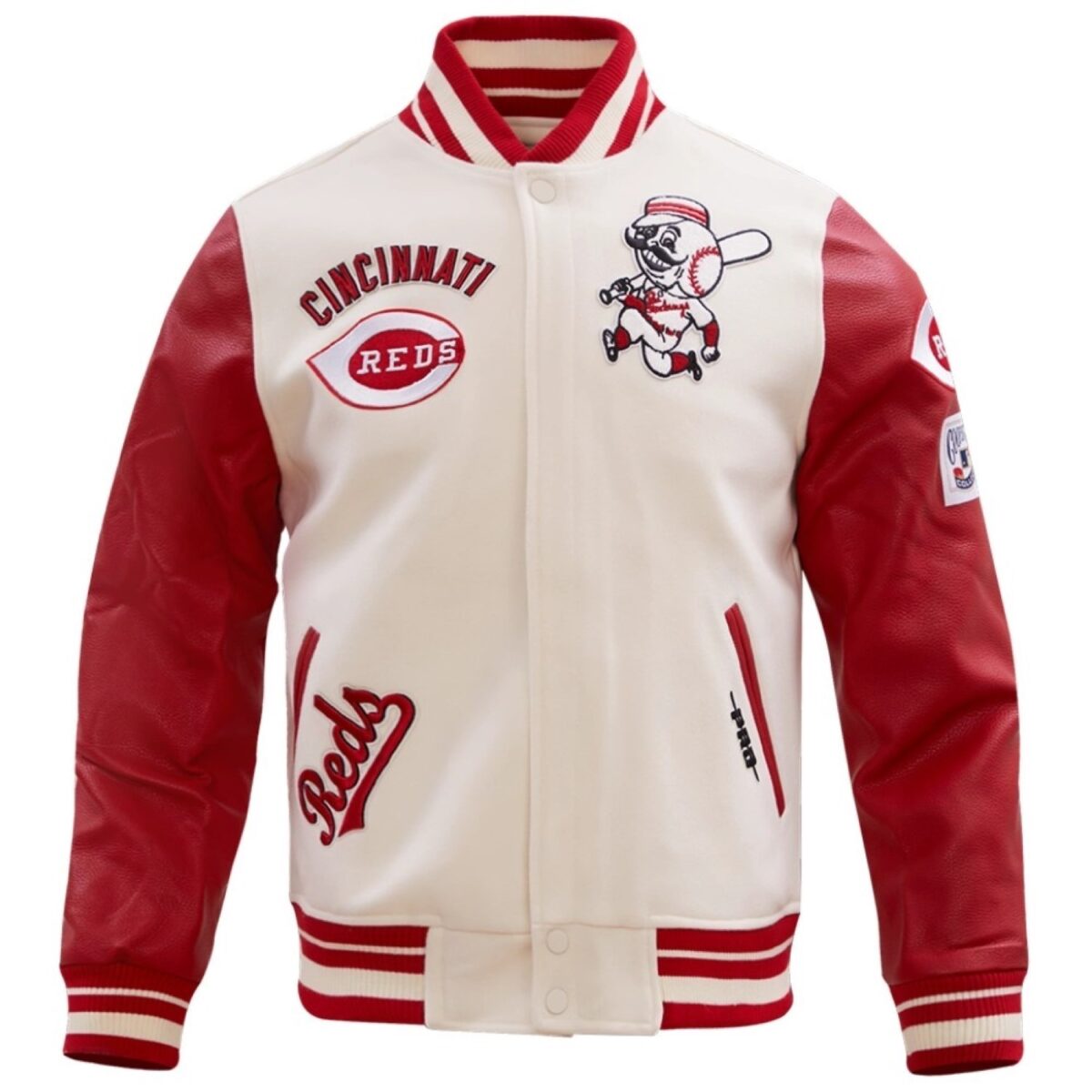 Cincinnati Reds Retro Classic Wool & Leather Varsity Jacket