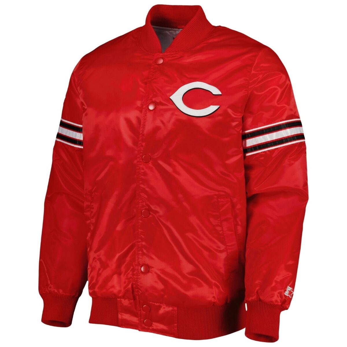 Cincinnati Reds Starter Pick & Roll Full-Snap Satin Varsity Red Jacket