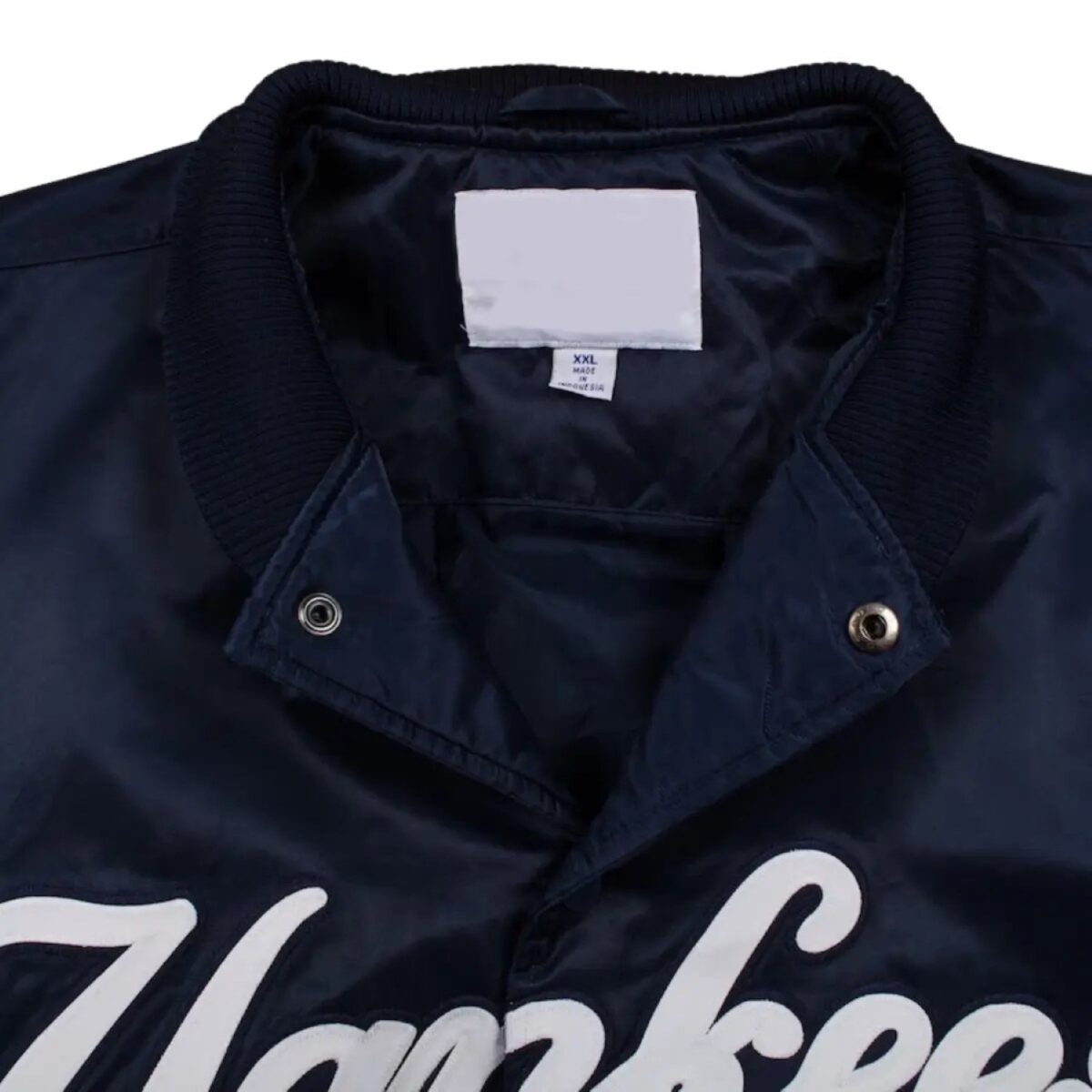 New York Yankees Ribbed Knitted Full-Snap Satin Varsity Jacket