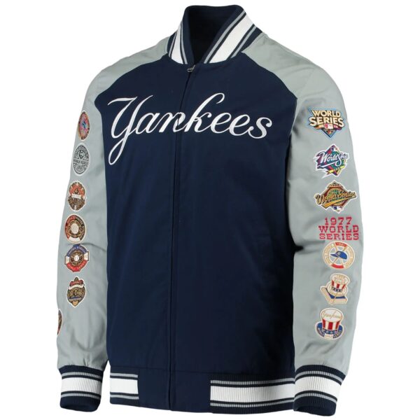 New York Yankees G-III Sports Challenger Navy & Gray Varsity Jacket