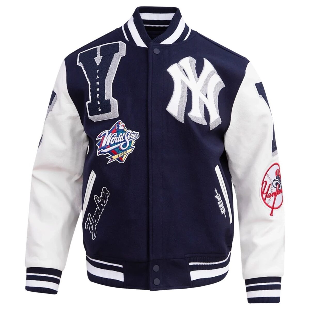 New York Yankees Mashup Wool & Leather Varsity Jacket