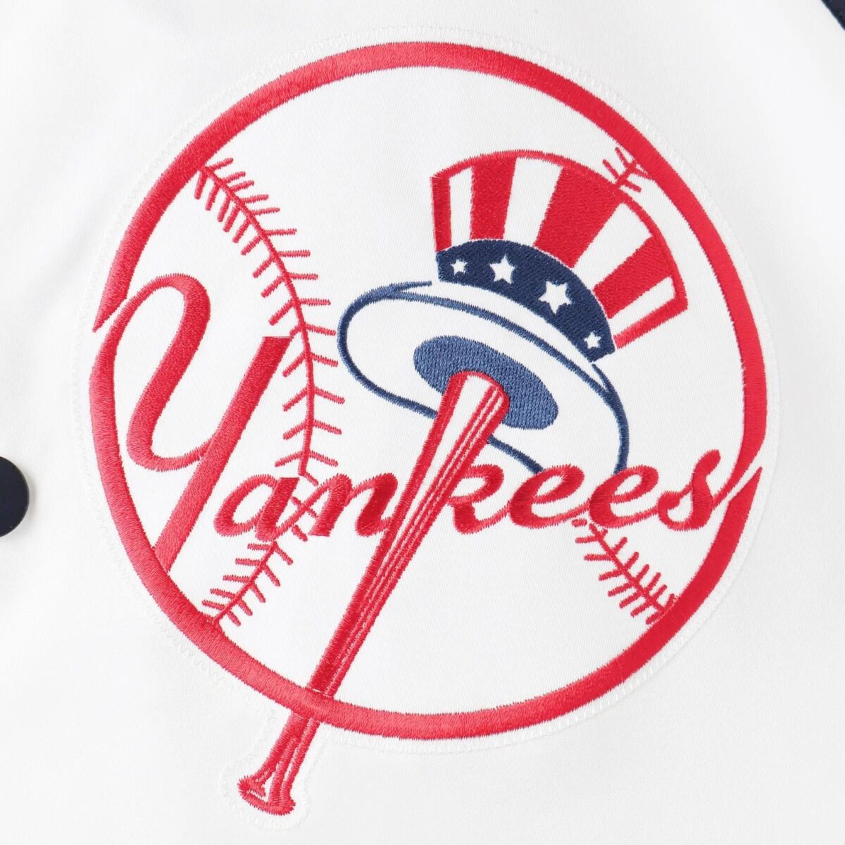 New York Yankees Starter Clean-Up Hitter White & Navy Varsity Jacket