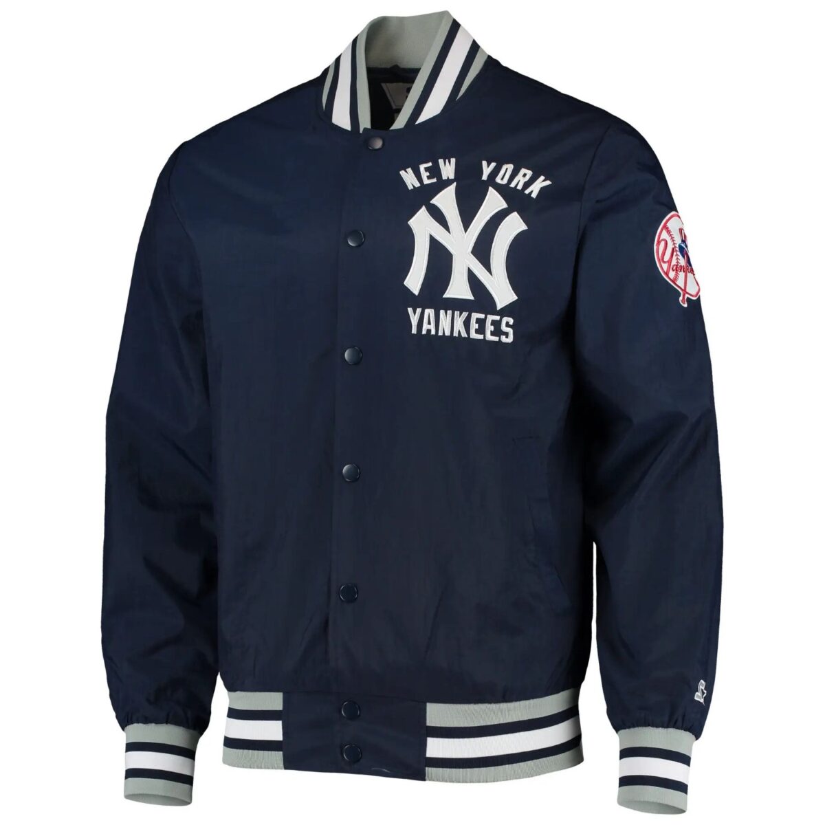 New York Yankees Starter The Jet III Full-Snap Navy Varsity Jacket