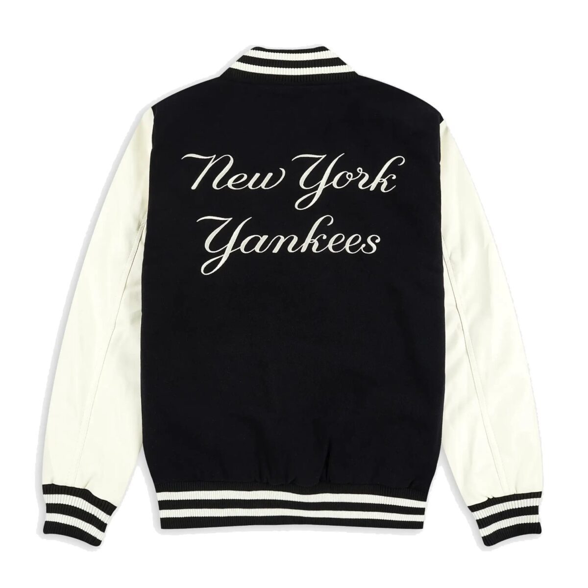 New York Yankees Wordmark Black & White Varsity Jacket